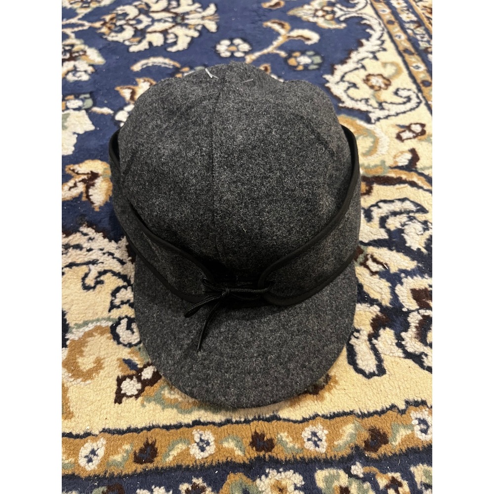 Stormy Kromer The Original Cap Charcoal Gray Wool Winter Hat Ear Flaps 7 1/8